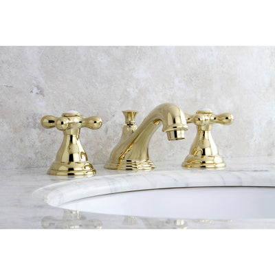 Elements of Design ES5562AX Widespread Bathroom Faucet with Brass Pop-Up, Polished Brass