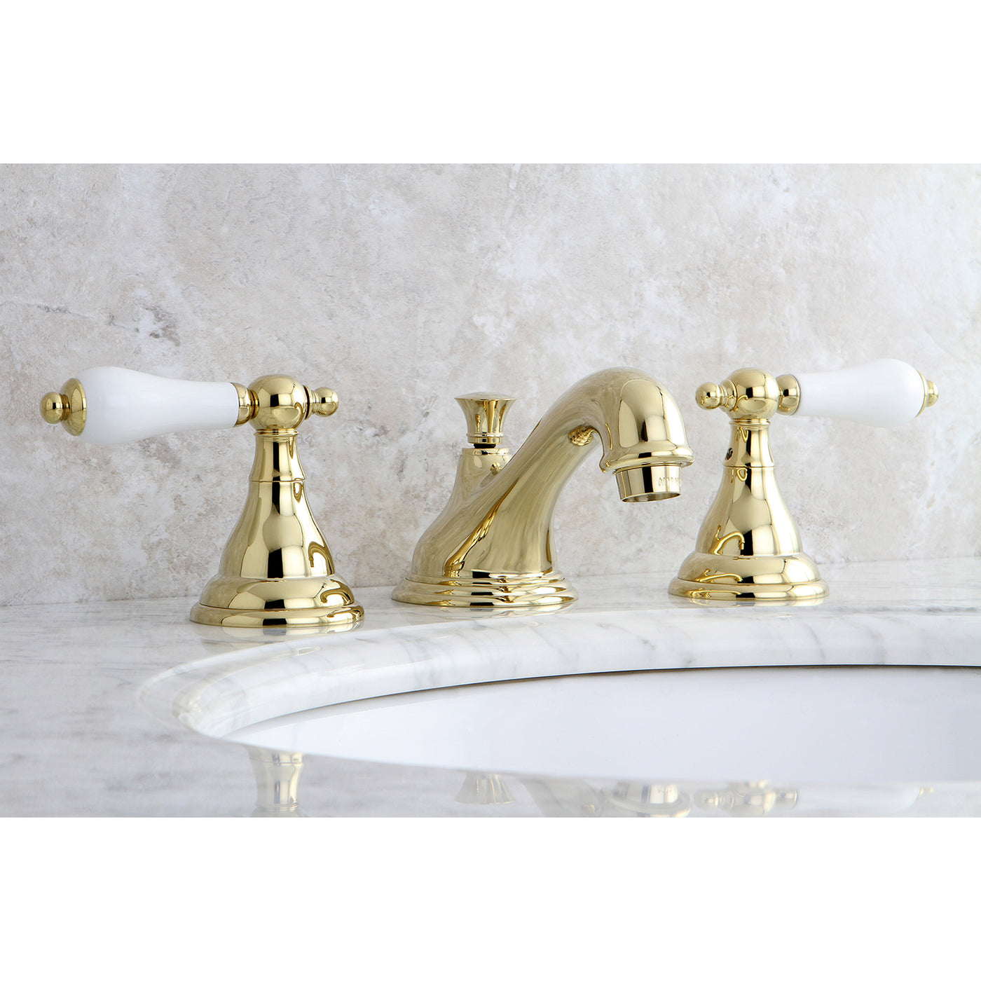 Elements of Design ES5562PL Widespread Bathroom Faucet with Brass Pop-Up, Polished Brass