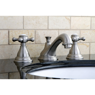 Elements of Design ES5568BX Widespread Bathroom Faucet with Brass Pop-Up, Brushed Nickel