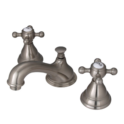Elements of Design ES5568BX Widespread Bathroom Faucet with Brass Pop-Up, Brushed Nickel