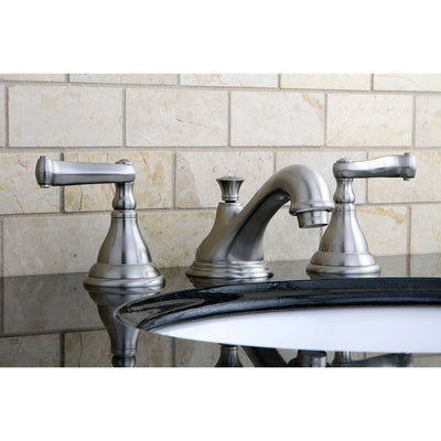 Elements of Design ES5568FL Widespread Bathroom Faucet with Brass Pop-Up, Brushed Nickel