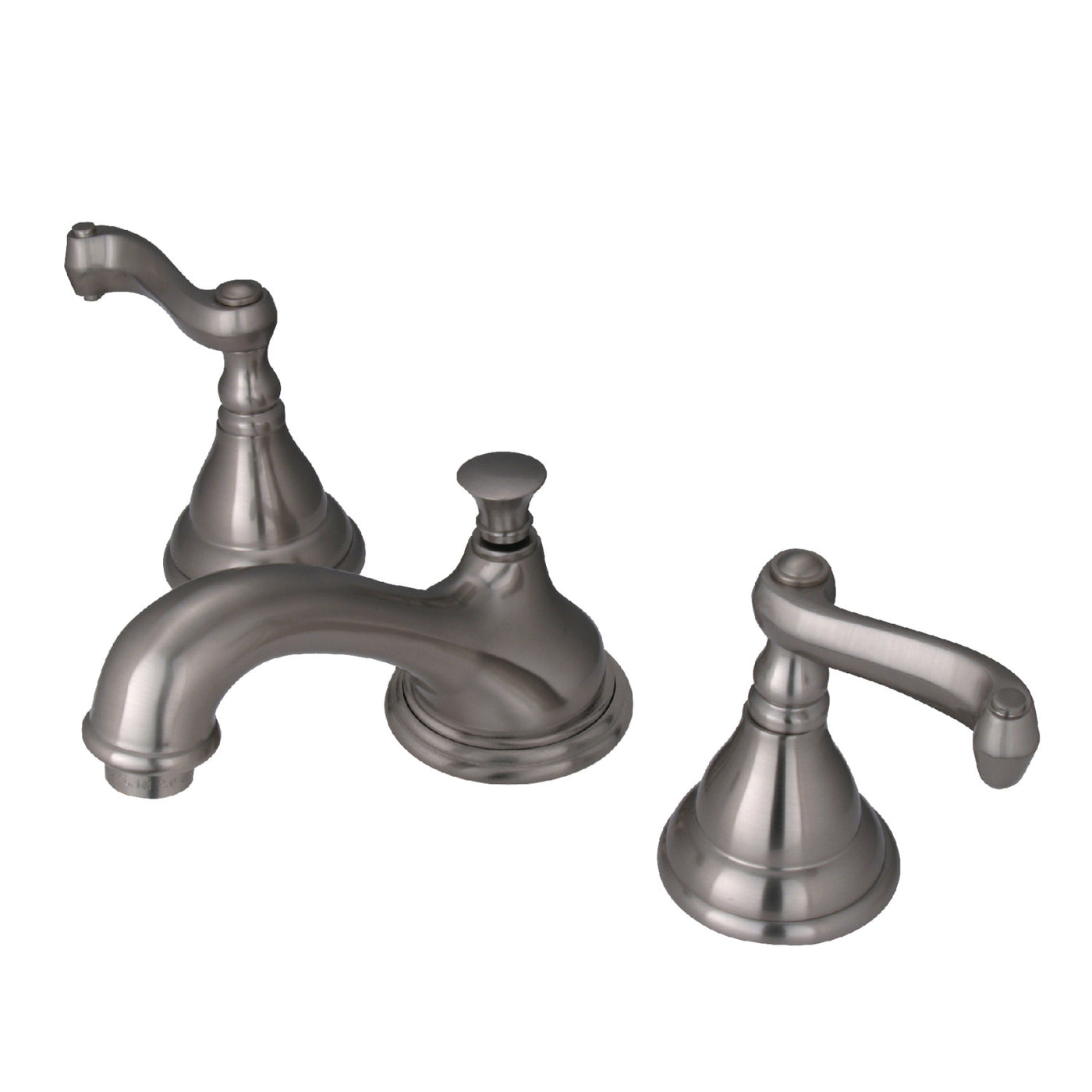Elements of Design ES5568FL Widespread Bathroom Faucet with Brass Pop-Up, Brushed Nickel