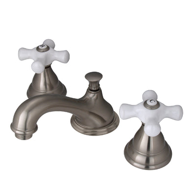 Elements of Design ES5568PX Widespread Bathroom Faucet with Brass Pop-Up, Brushed Nickel