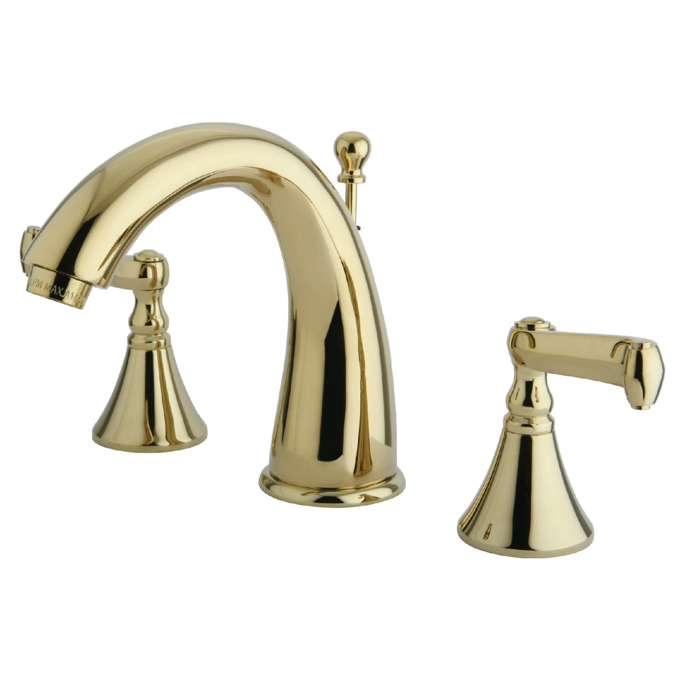 Elements of Design ES5972FL Widespread Bathroom Faucet with Brass Pop-Up, Polished Brass