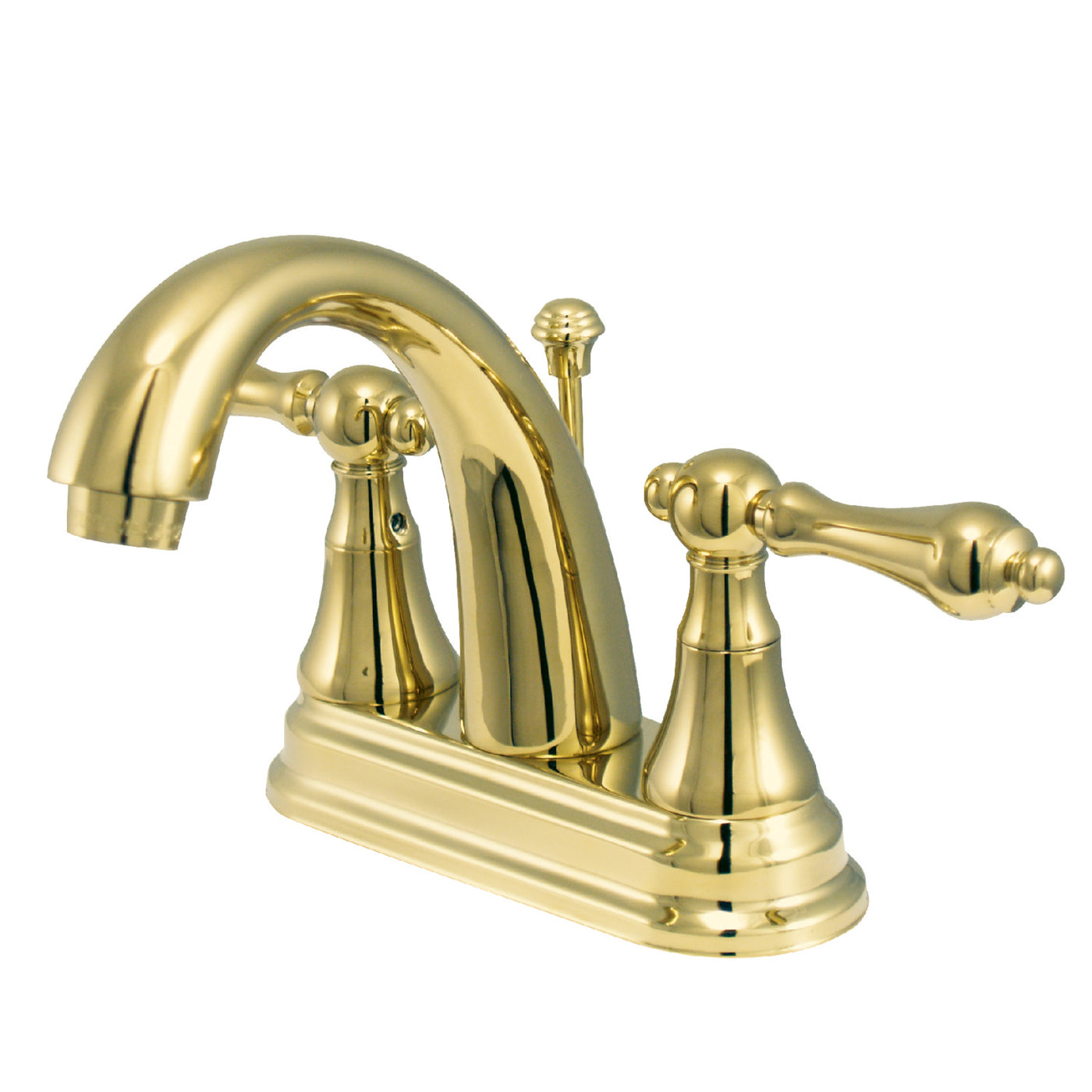 Elements of Design ES7612AL 4-Inch Centerset Bathroom Faucet with Brass Pop-Up, Polished Brass