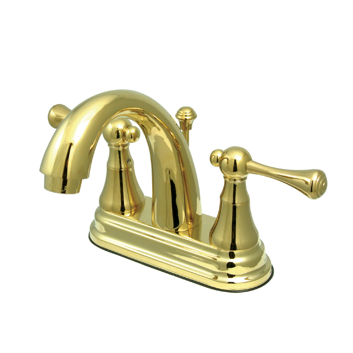 Elements of Design ES7612BL 4-Inch Centerset Bathroom Faucet with Brass Pop-Up, Polished Brass