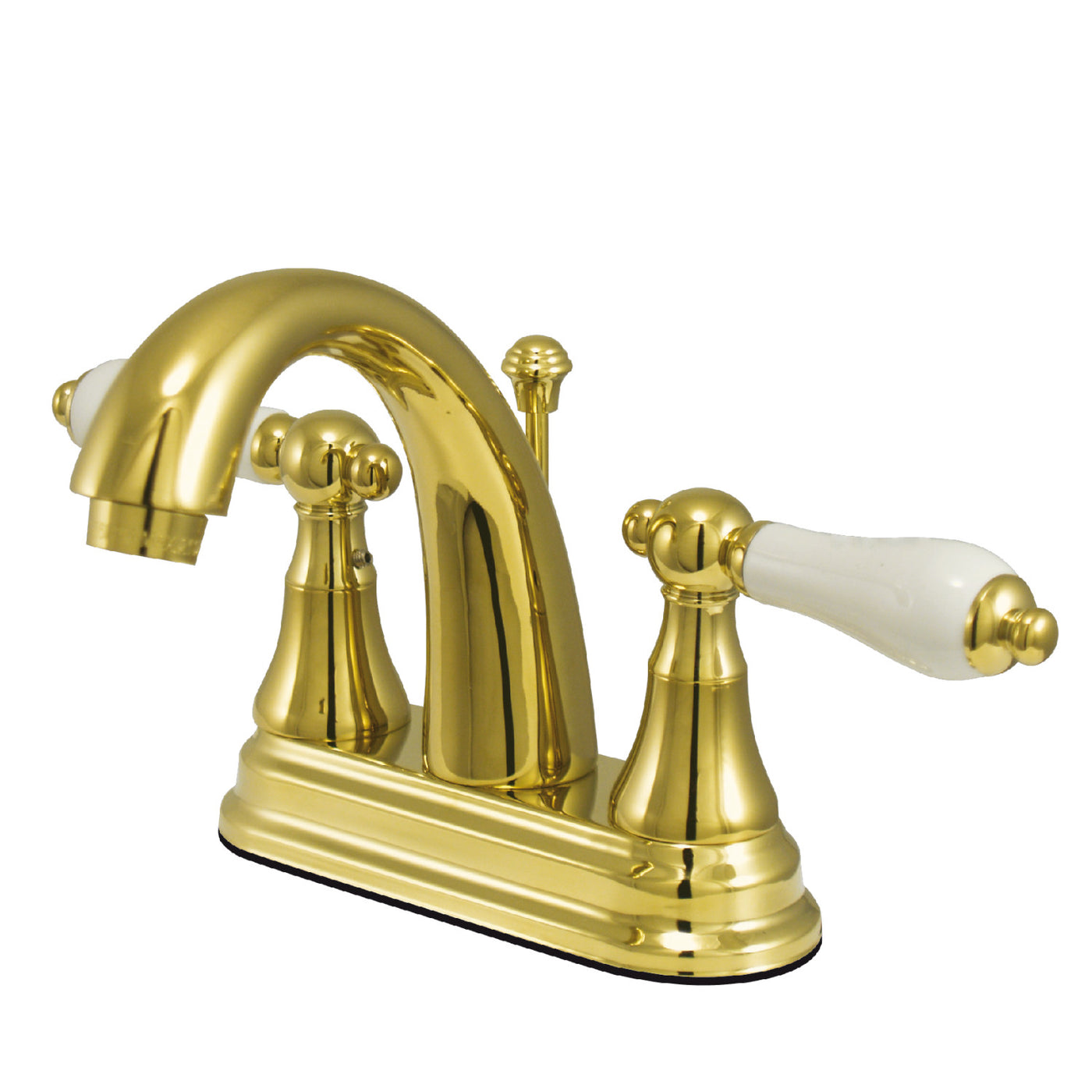 Elements of Design ES7612PL 4-Inch Centerset Bathroom Faucet with Brass Pop-Up, Polished Brass