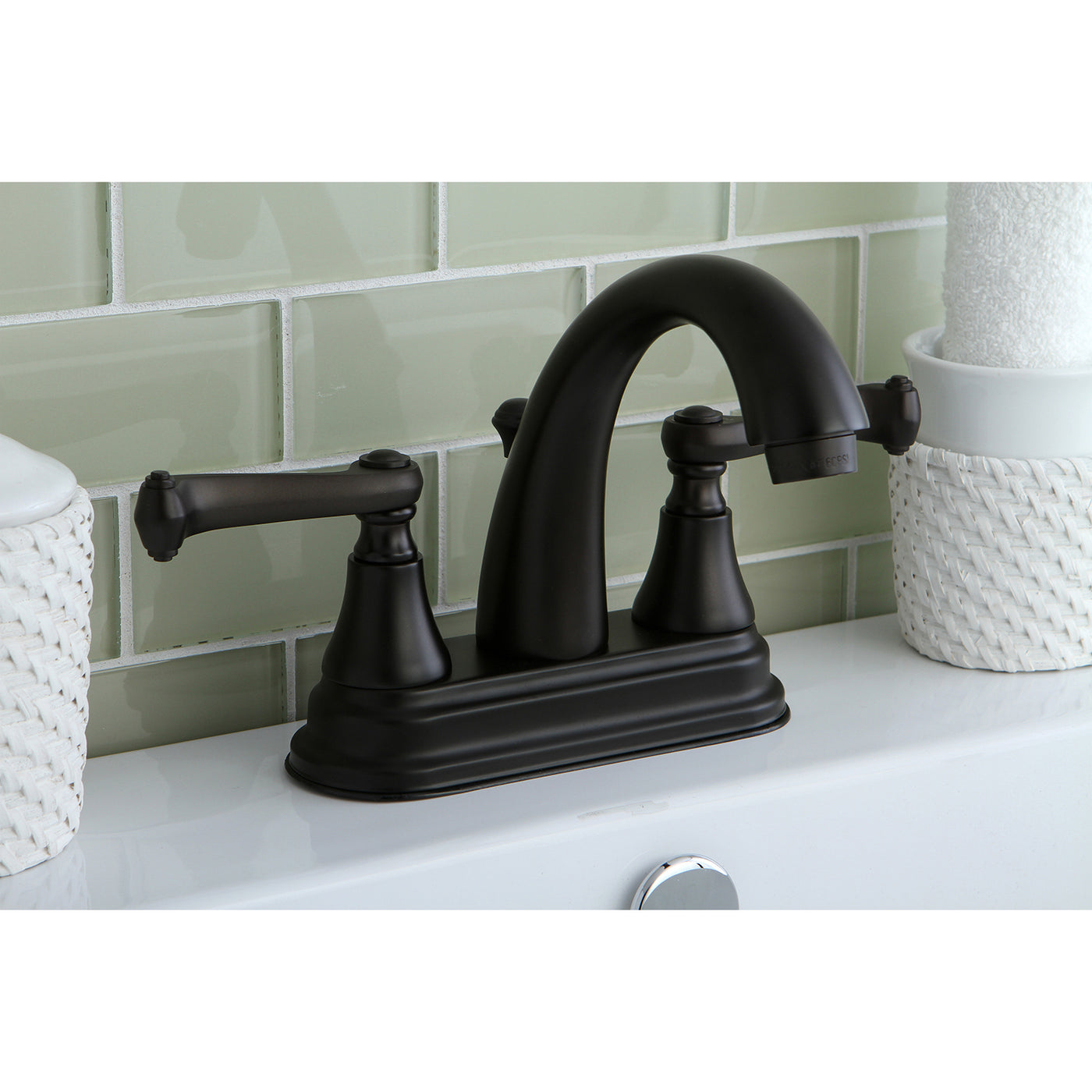 Elements of Design ES7615FL 4-Inch Centerset Bathroom Faucet with Brass Pop-Up, Oil Rubbed Bronze