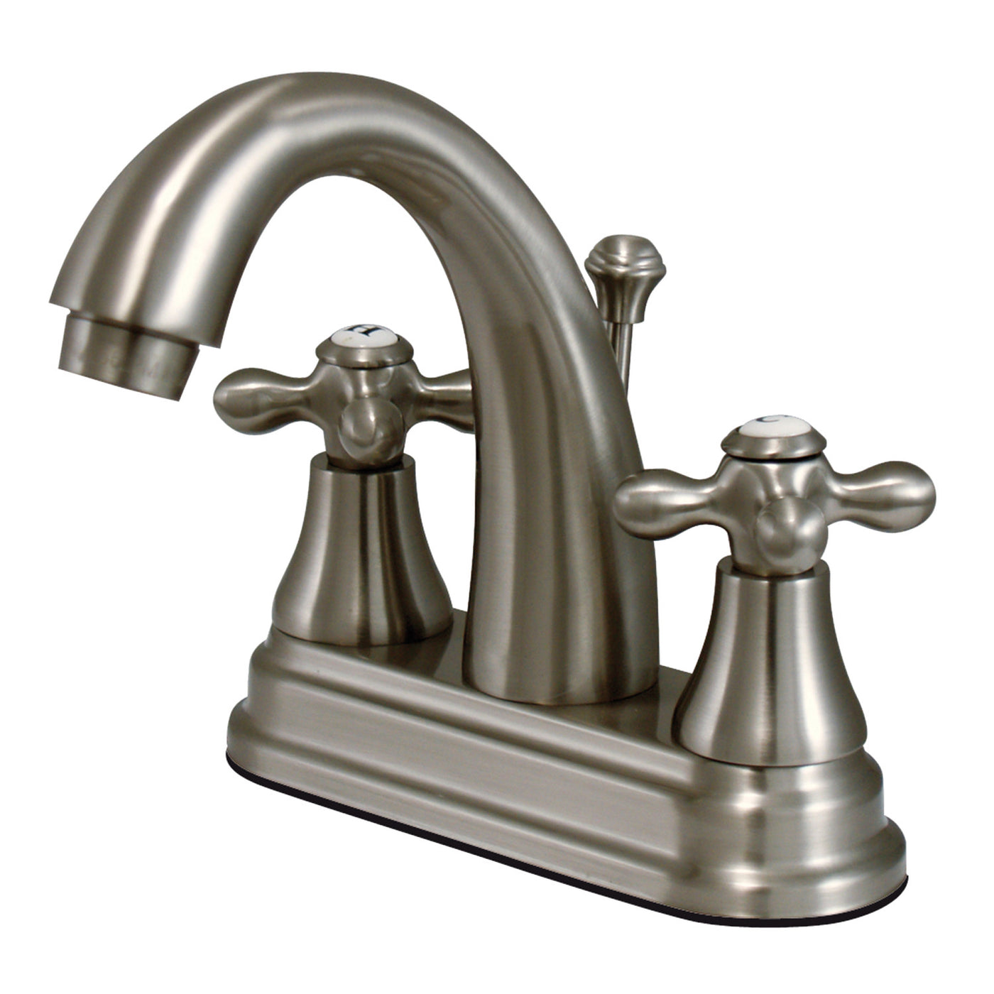 Elements of Design ES7618AX 4-Inch Centerset Bathroom Faucet with Brass Pop-Up, Brushed Nickel