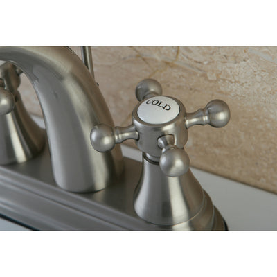 Elements of Design ES7618BX 4-Inch Centerset Bathroom Faucet with Brass Pop-Up, Brushed Nickel