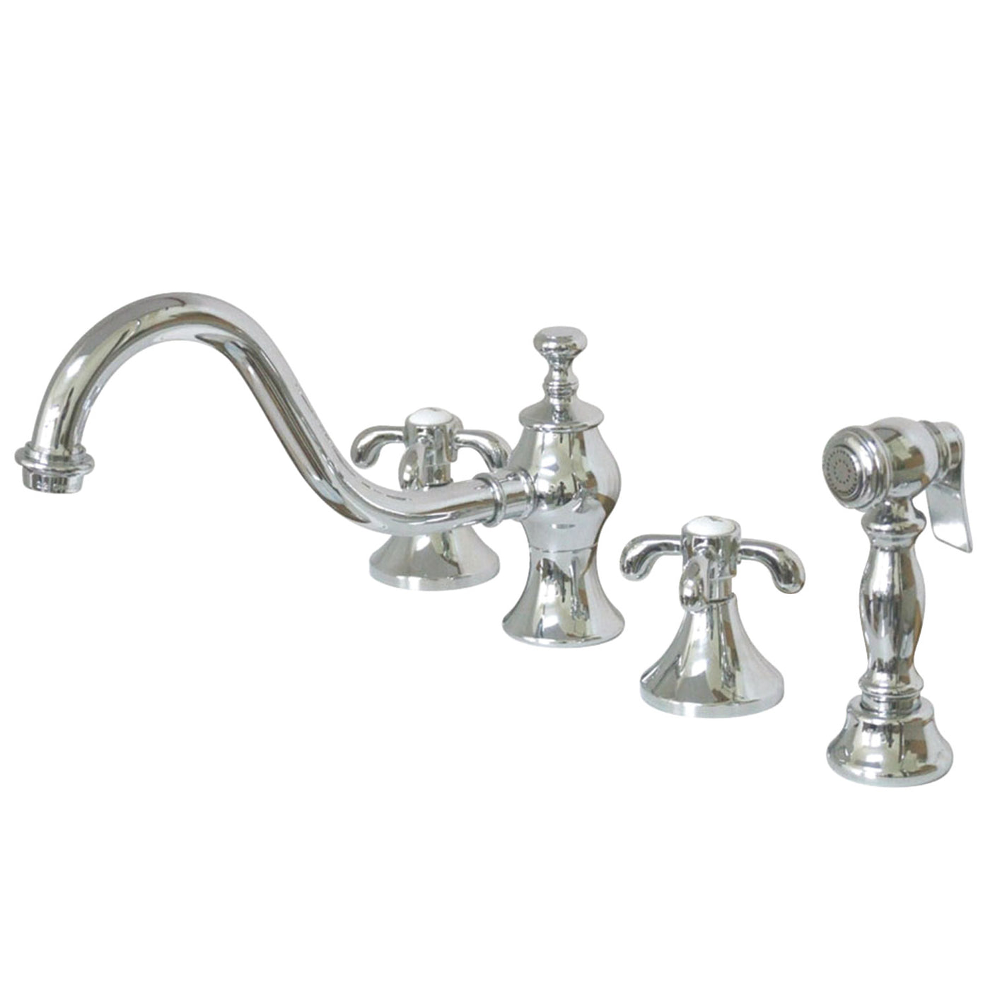 Elements of Design ES7761TXBS Widespread Kitchen Faucet with Brass Sprayer, Polished Chrome