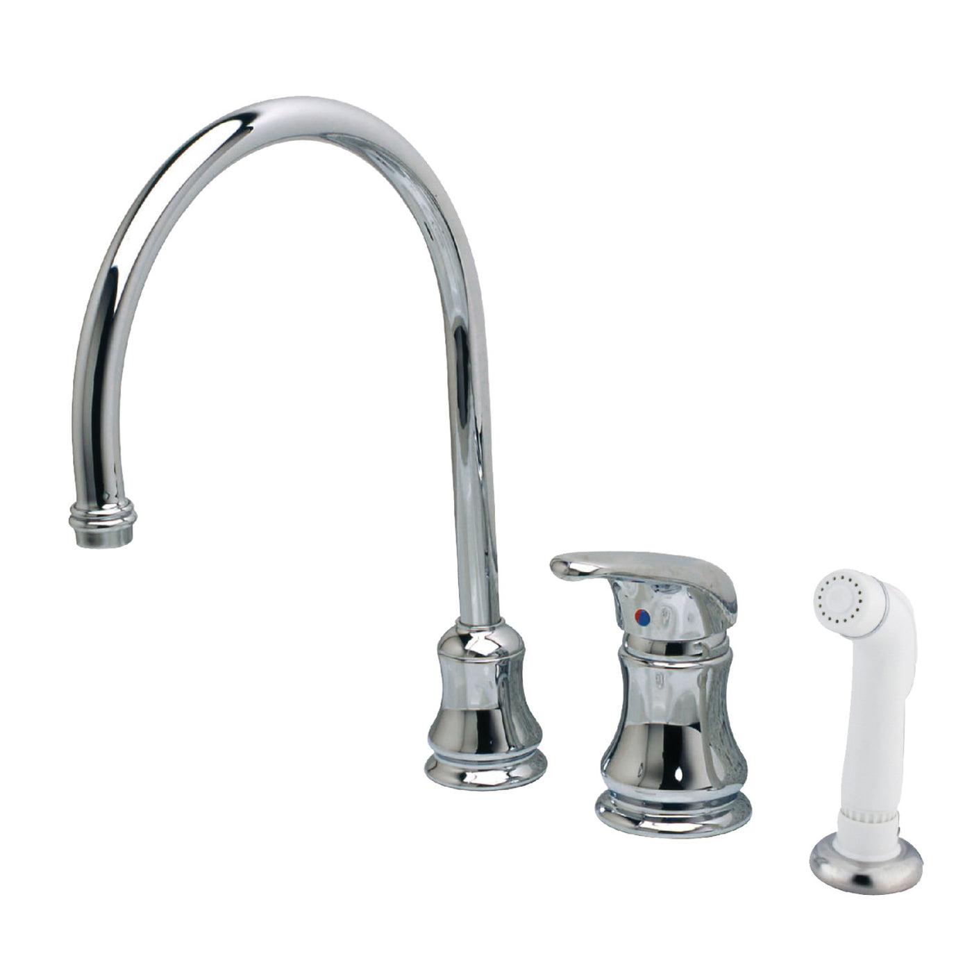 Elements of Design ES821C Single-Handle Widespread Kitchen Faucet with Plastic Sprayer, Polished Chrome