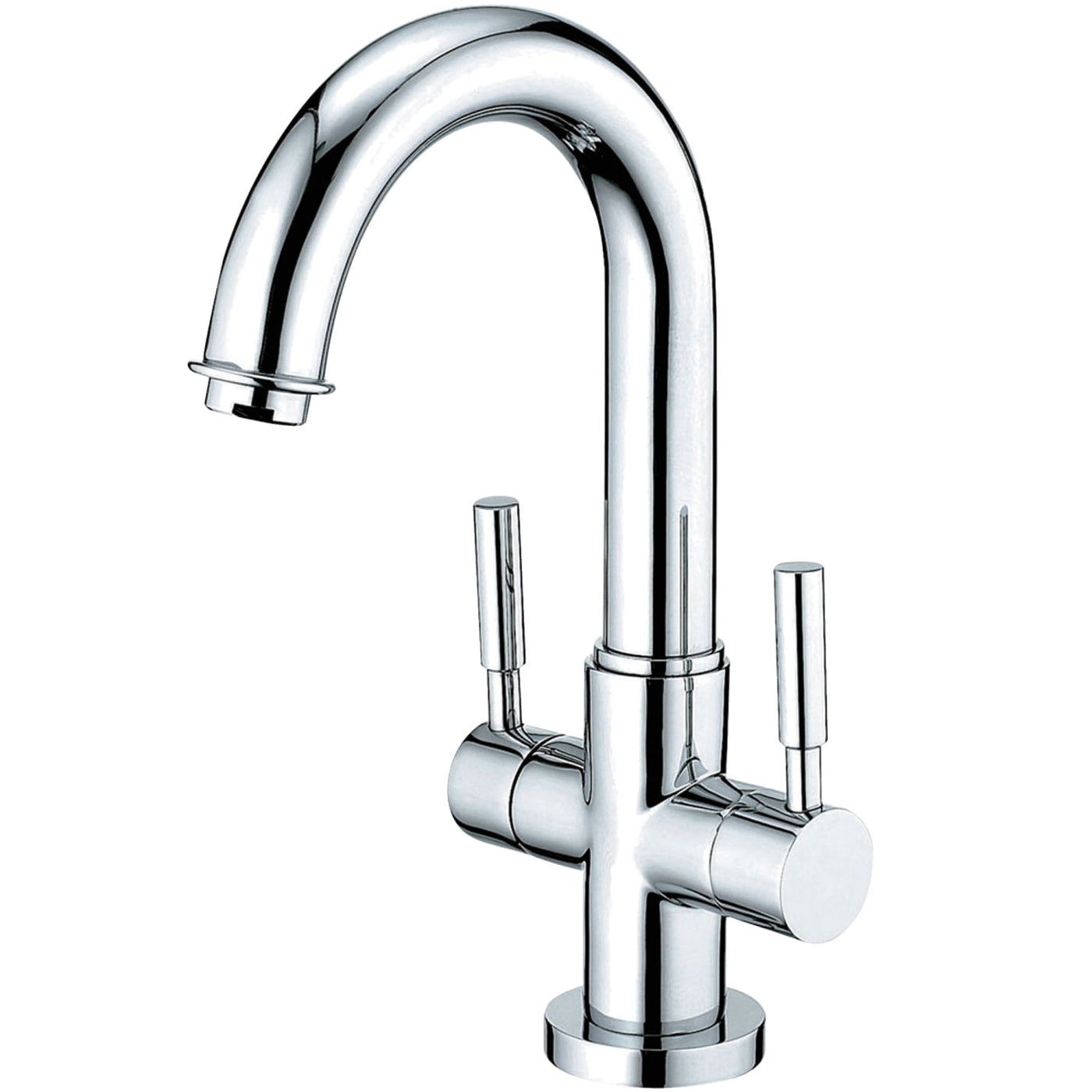 Elements of Design ES8451DL Two-Handle Bathroom Faucet with Push Pop-Up, Polished Chrome