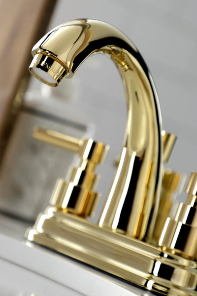 Elements of Design ES8612EL 4-Inch Centerset Bathroom Faucet with Brass Pop-Up, Polished Brass