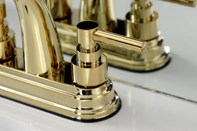 Elements of Design ES8612EL 4-Inch Centerset Bathroom Faucet with Brass Pop-Up, Polished Brass