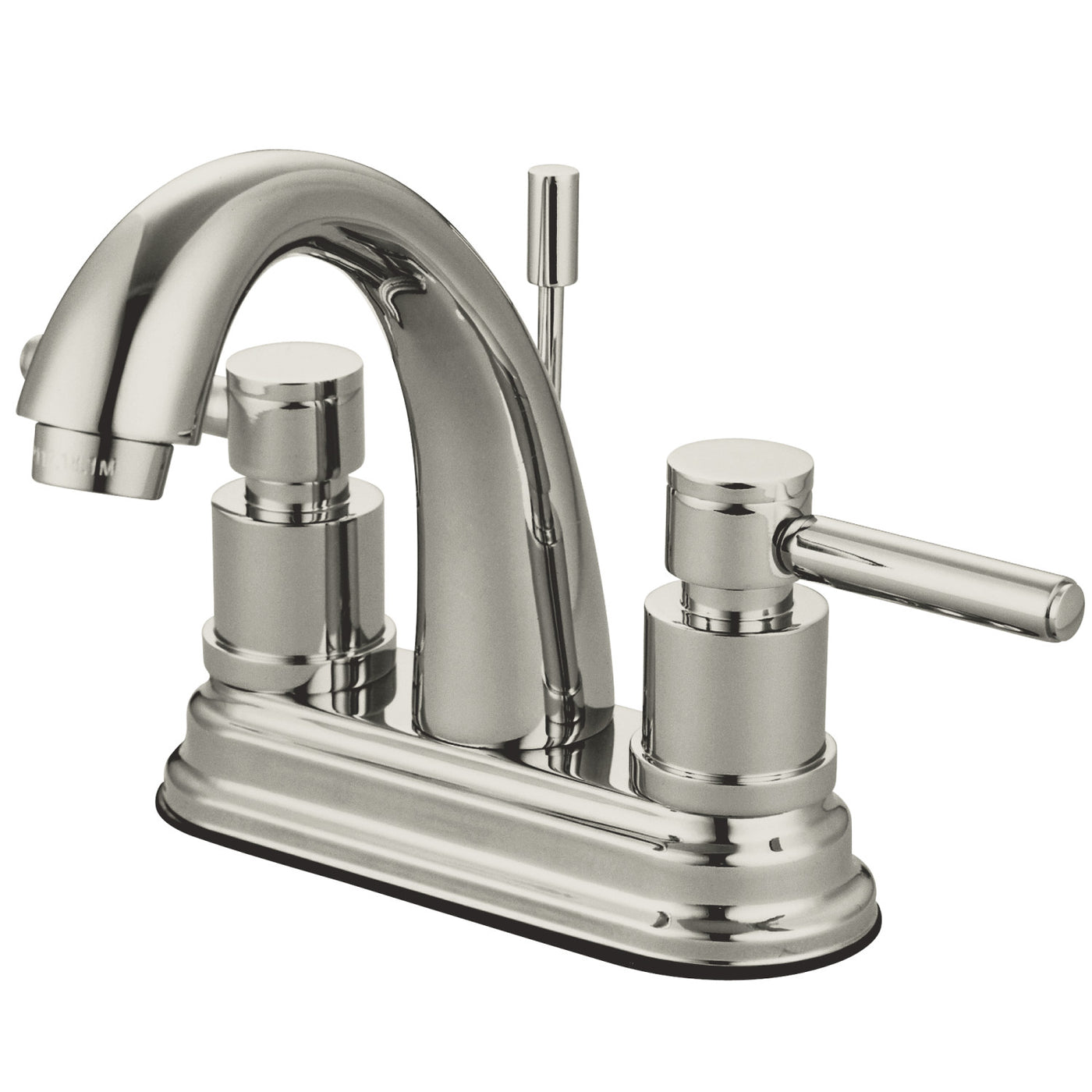 Elements of Design ES8618DL 4-Inch Centerset Bathroom Faucet with Brass Pop-Up, Brushed Nickel