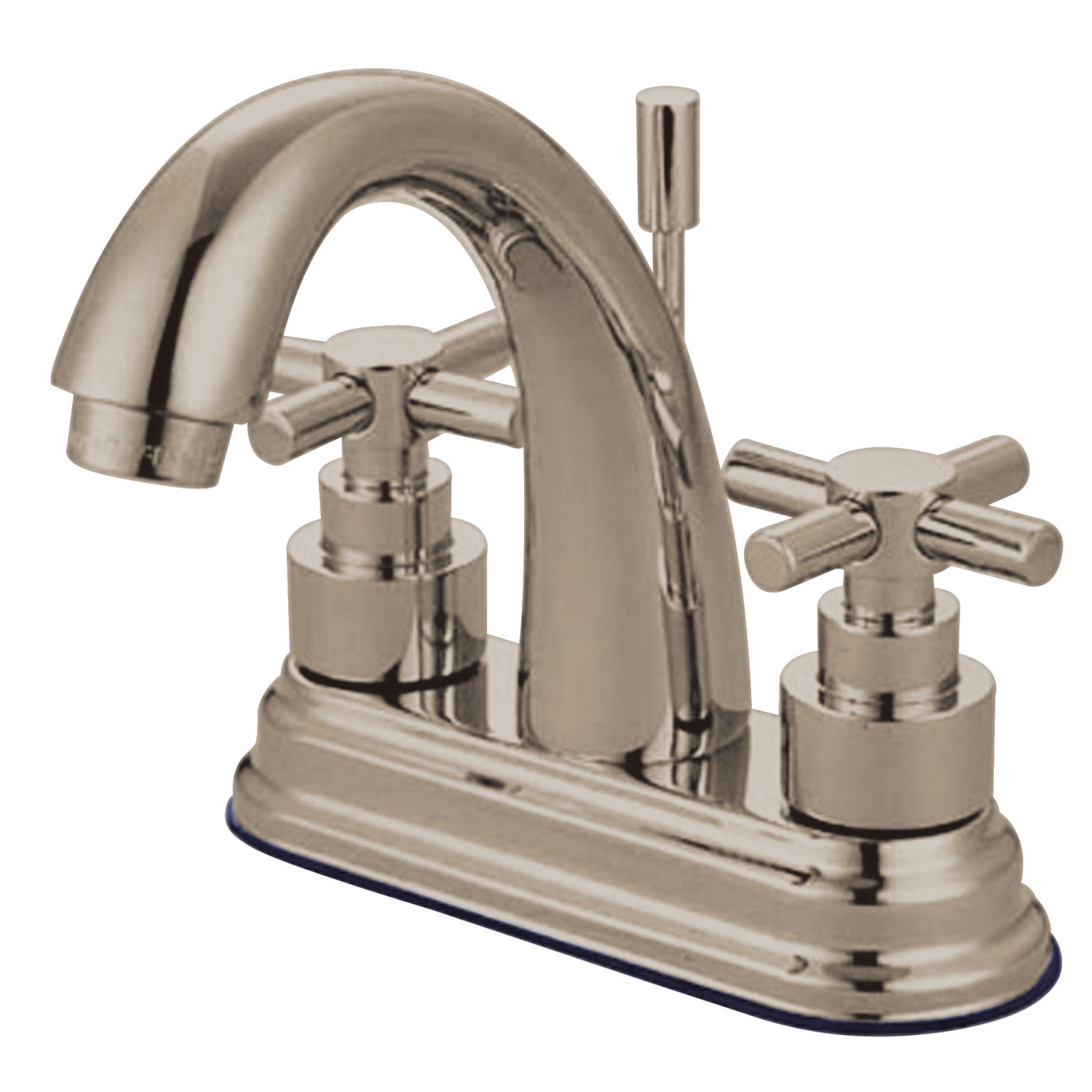 Elements of Design ES8618EX 4-Inch Centerset Bathroom Faucet with Brass Pop-Up, Brushed Nickel