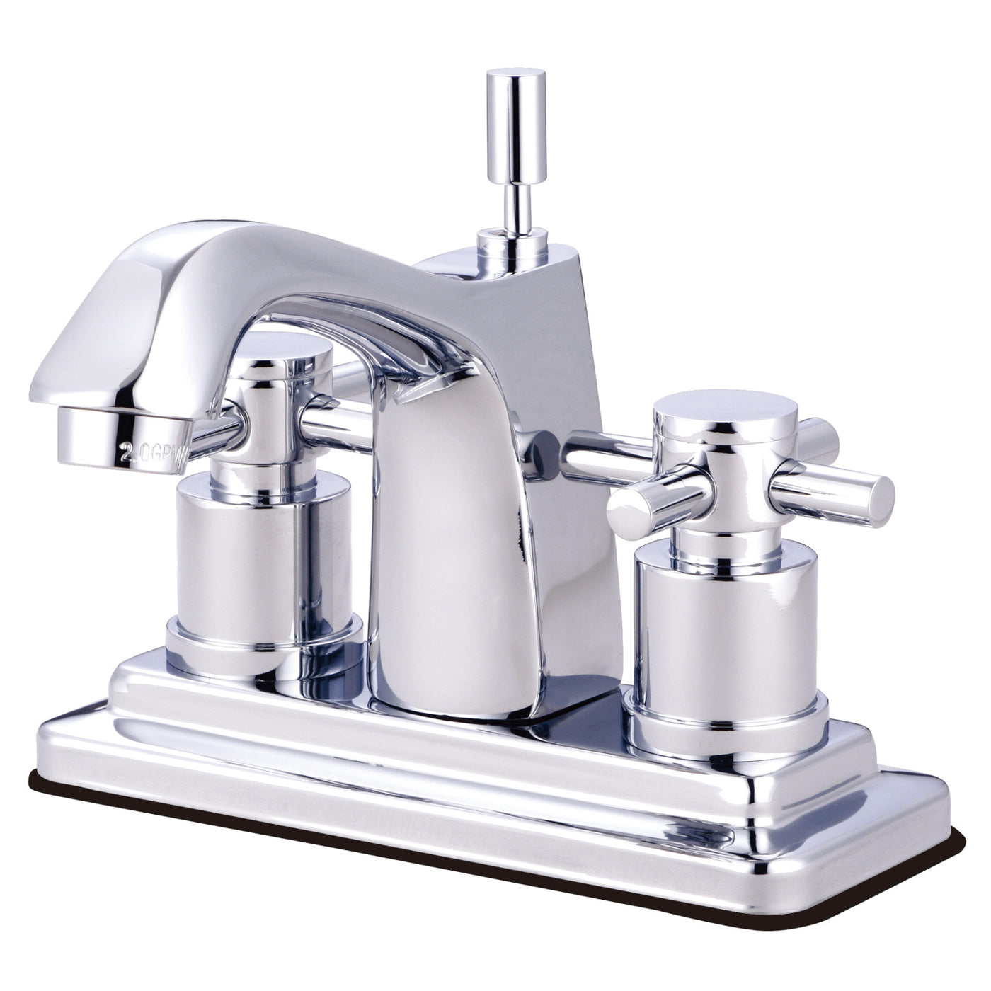 Elements of Design ES8641DX 4-Inch Centerset Bathroom Faucet with Brass Pop-Up, Polished Chrome