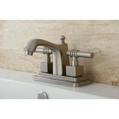 Elements of Design ES8648QL 4-Inch Centerset Bathroom Faucet with Brass Pop-Up, Brushed Nickel