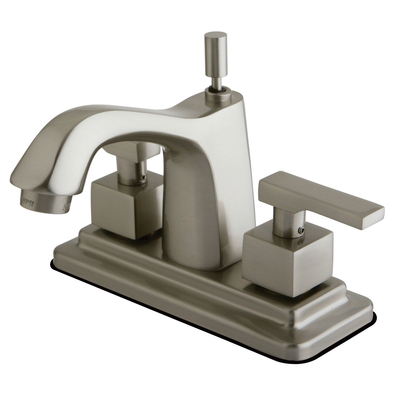 Elements of Design ES8648QLL 4-Inch Centerset Bathroom Faucet with Brass Pop-Up, Brushed Nickel