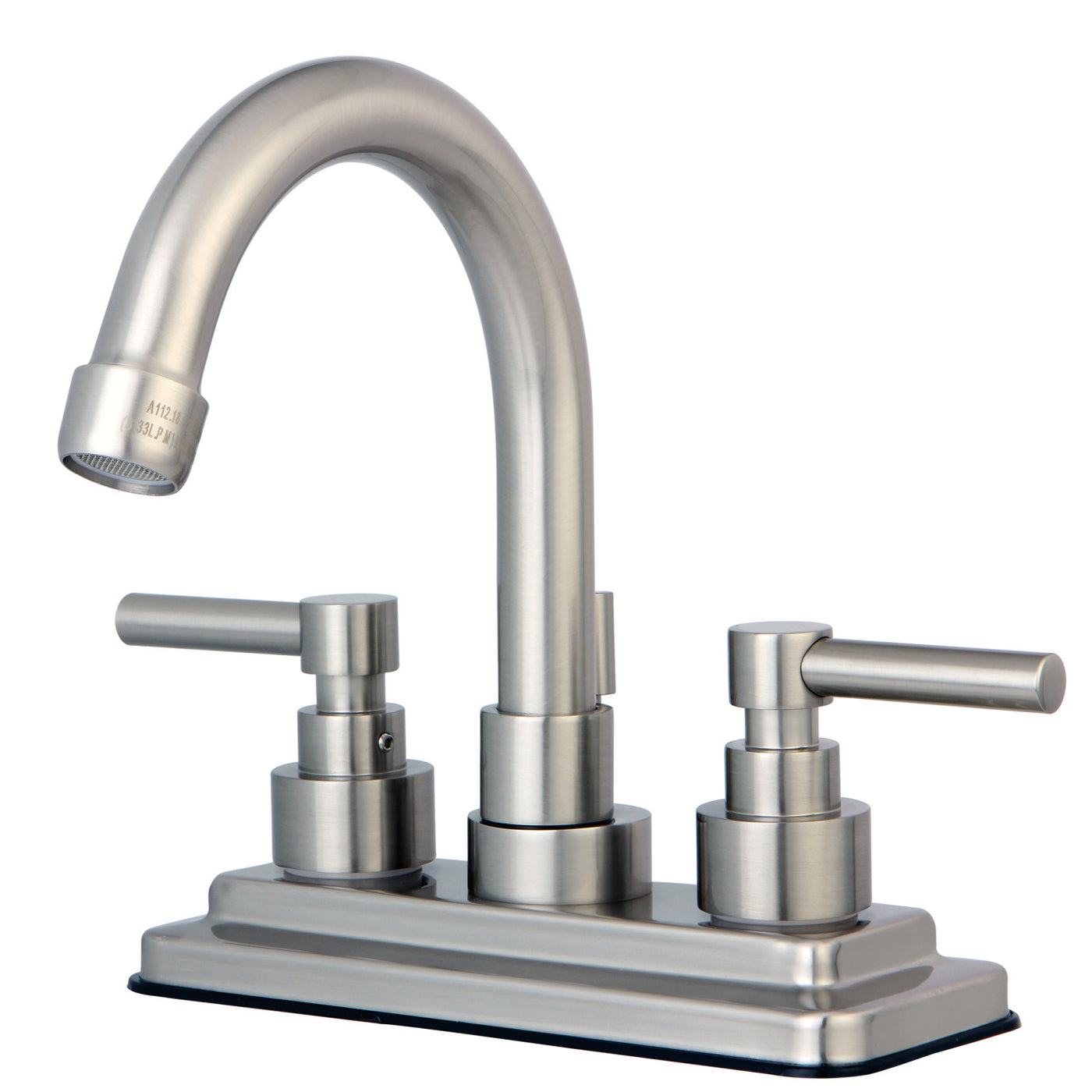 Elements of Design ES8668EL 4-Inch Centerset Bathroom Faucet with Brass Pop-Up, Brushed Nickel