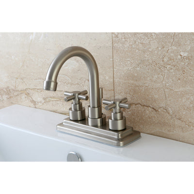 Elements of Design ES8668EX 4-Inch Centerset Bathroom Faucet with Brass Pop-Up, Brushed Nickel