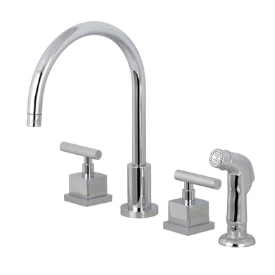 Elements of Design ES8721CQL Widespread Kitchen Faucet with Plastic Sprayer, Polished Chrome