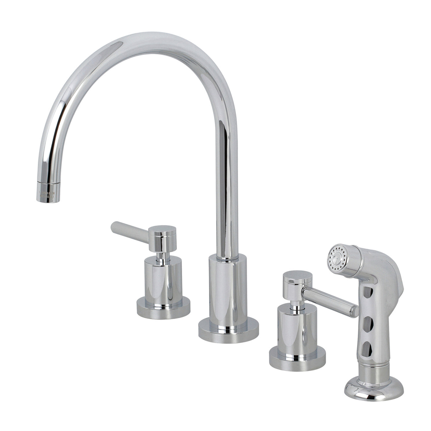 Elements of Design ES8721DL Widespread Kitchen Faucet with Plastic Sprayer, Polished Chrome