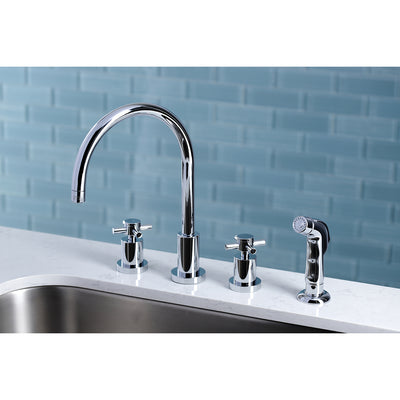 Elements of Design ES8721DX Widespread Kitchen Faucet with Plastic Sprayer, Polished Chrome