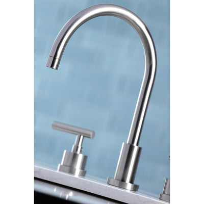 Elements of Design ES8728CML Widespread Kitchen Faucet with Plastic Sprayer, Brushed Nickel