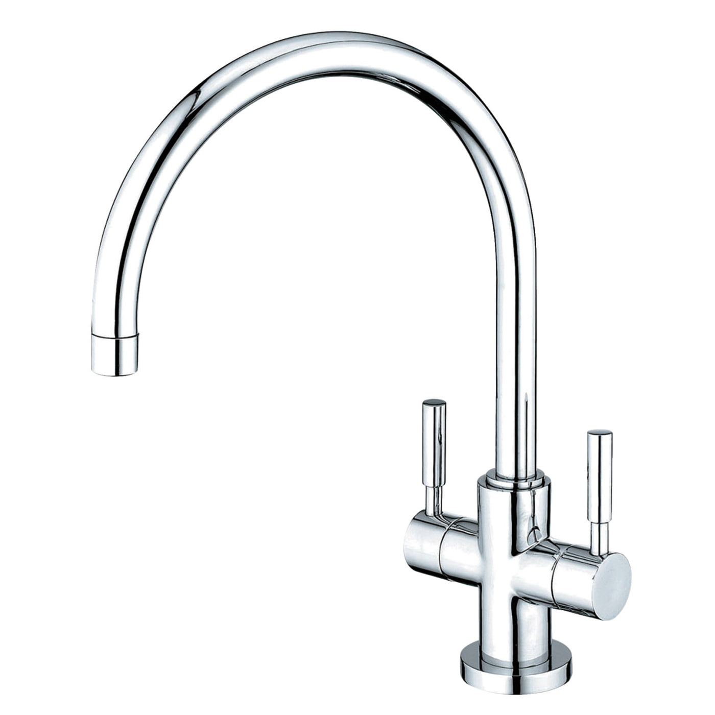 Elements of Design ES8771DLLS Two-Handle Kitchen Faucet with Deck Plate, Polished Chrome