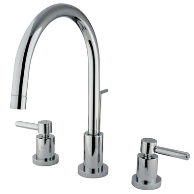 Elements of Design ES8921DL Widespread Bathroom Faucet with Brass Pop-Up, Polished Chrome