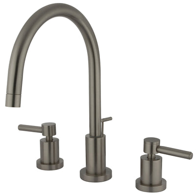 Elements of Design ES8928DL Widespread Bathroom Faucet with Brass Pop-Up, Brushed Nickel