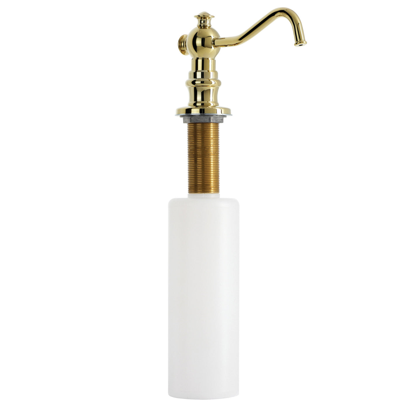 Elements of Design ESD7602 Curved Nozzle Metal Soap Dispenser, Polished Brass