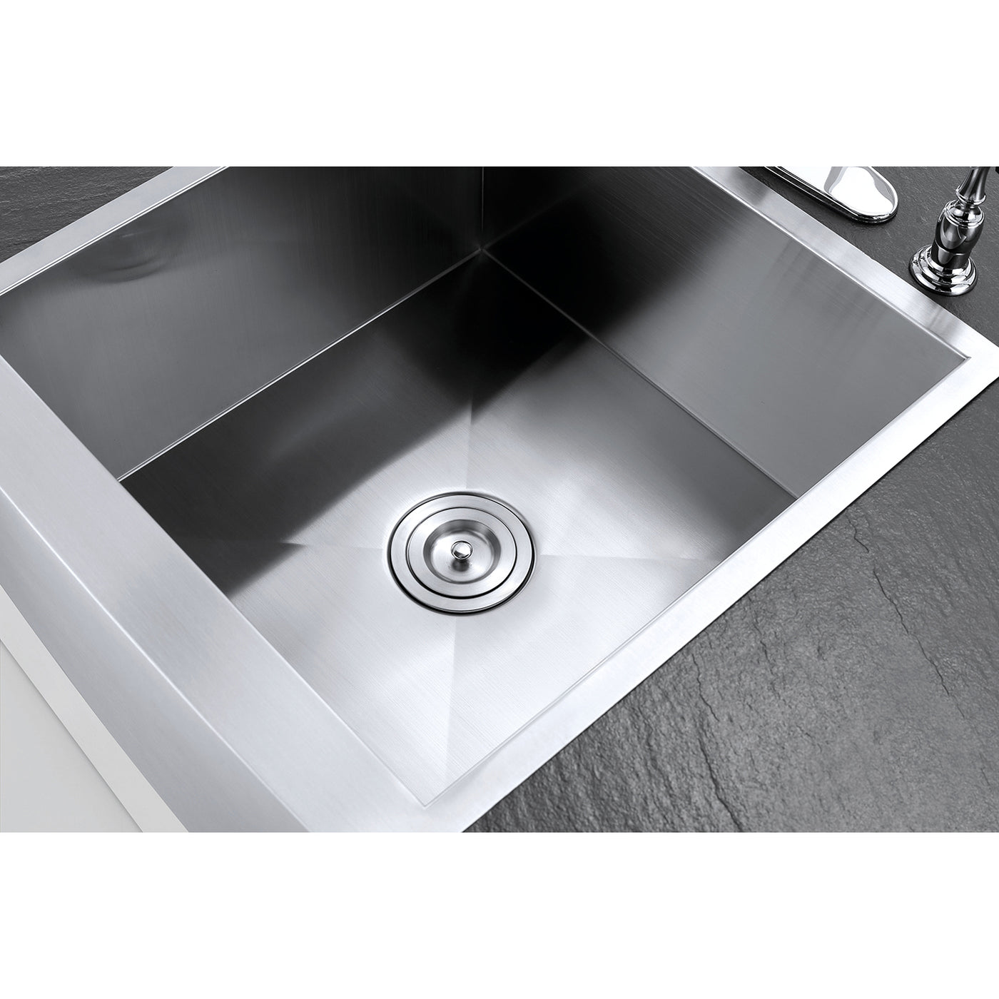 Elements of Design EUF212110BN 21" Stainless Steel Apron-Front Single Bowl Farmhouse Kitchen Sink, Brushed