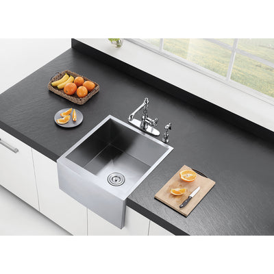 Elements of Design EUF212110BN 21" Stainless Steel Apron-Front Single Bowl Farmhouse Kitchen Sink, Brushed