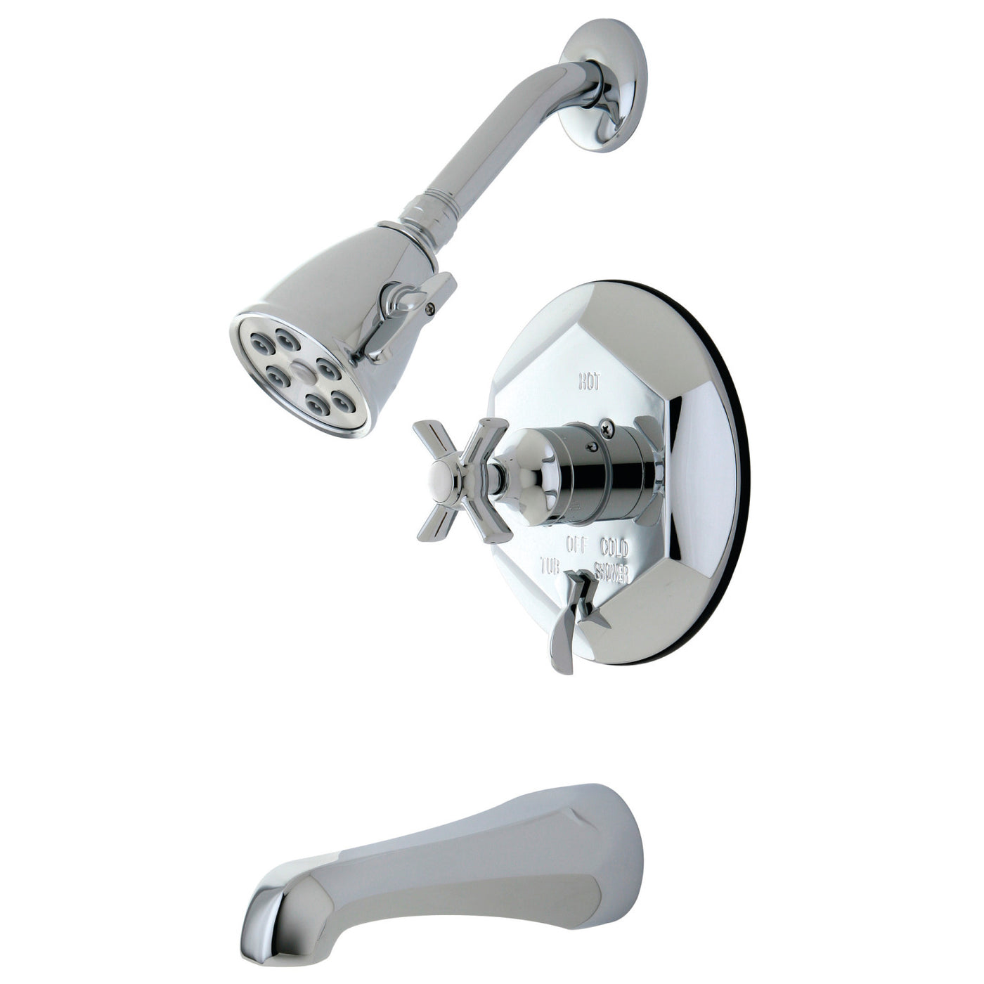 Elements of Design EVB46310ZX Tub and Shower Faucet, Polished Chrome