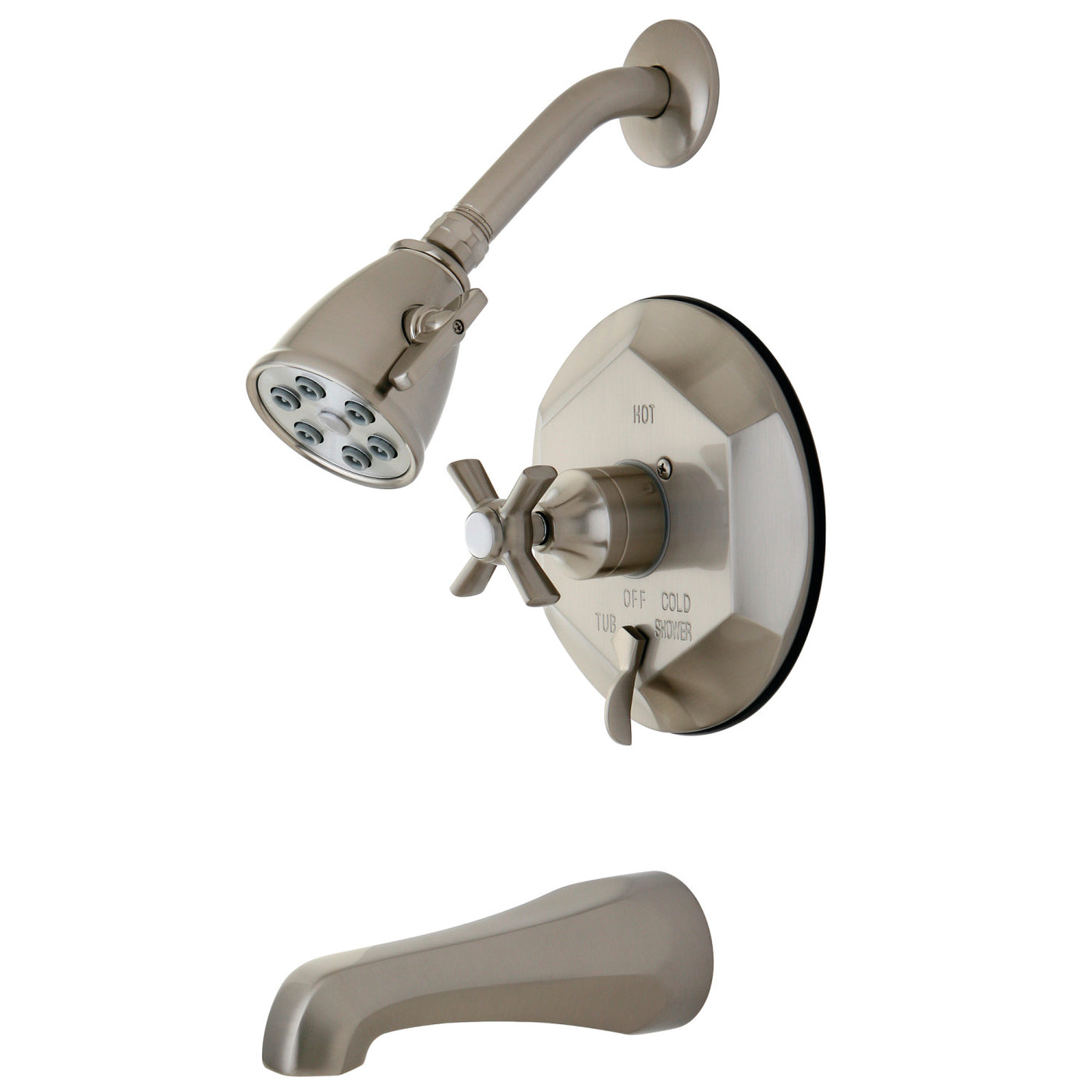 Elements of Design EVB46380ZX Tub and Shower Faucet, Brushed Nickel